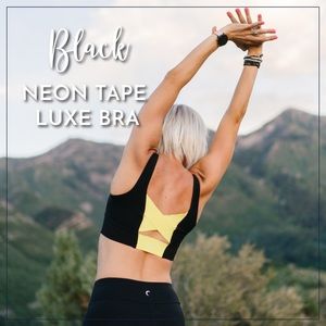 Zyia Black Neon Tape Luxe Bra (M)